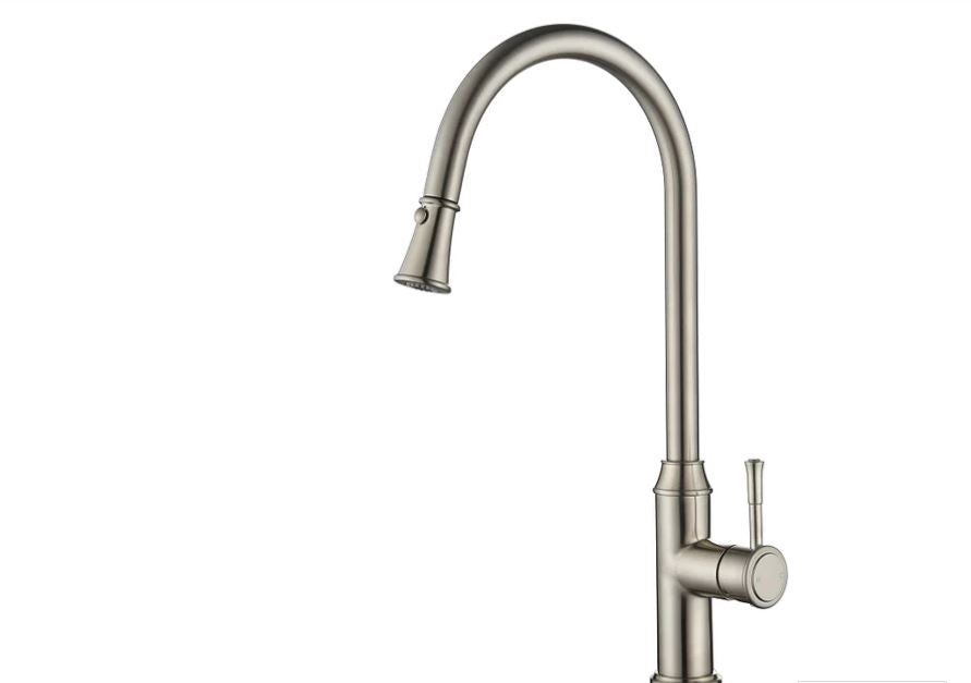 Montpellier Traditional Brushed Nickel Pull Out Kitchen Sink Mixer