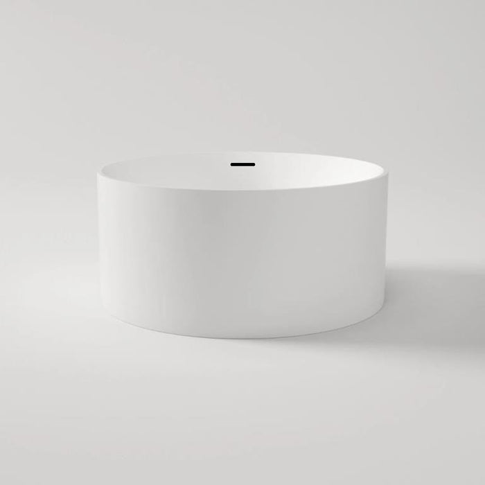Como | Round 1280mm Freestanding Bathtub Matte White Over-Flow