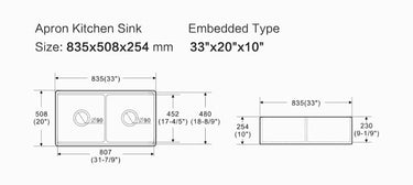 Lukka | 835mm Orta Fireclay Buttler Workstation Sink Double Bowl