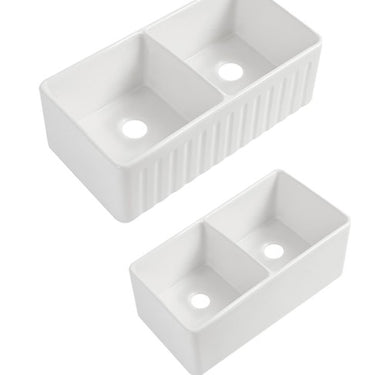 Lukka | 835mm Rocca Fine Fireclay Farm House Buttler Sink Double Bowl
