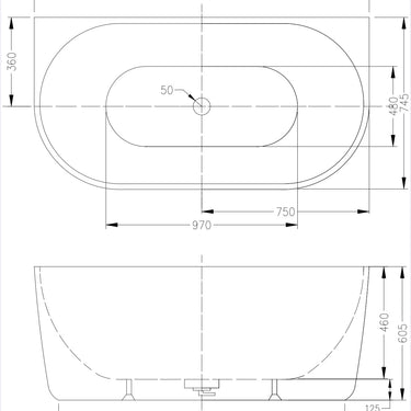 Venus Matte White Back to Wall Freestanding Bathtub - Acqua Bathrooms