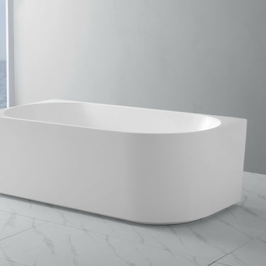 Elivia 1500mm Freestanding Left Corner Gloss White Bathtub