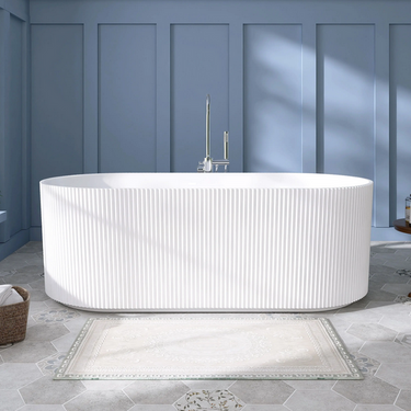 Montrose Ribbed 1700mm Gloss White Freestanding Bath