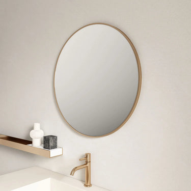 Mercio |  Brushed Gold Aluminum Framed 900mm Round Mirror