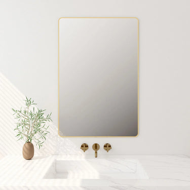Mercio |  Brushed Gold Aluminum Framed 1200x750 mm Rectangular Mirror