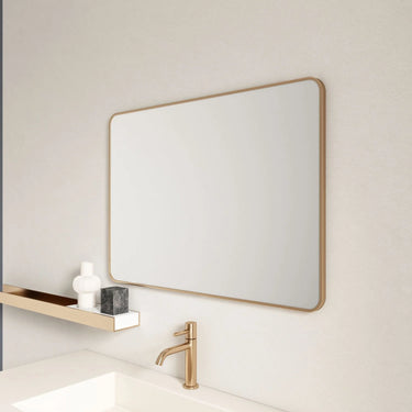 Mercio |  Brushed Gold Aluminum Framed 1200x750 mm Rectangular Mirror
