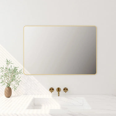 Mercio |  Brushed Gold Aluminum Framed 1200x750 mm Rectangular Mirror