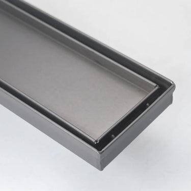 1000mm | Gun Metal Tile Insert 304 Smart Linear Waste Drain