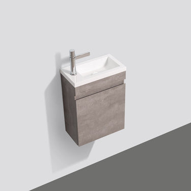 Piccolo 400 Grey Ash Wall Hung Vanity By Indulge® - Acqua Bathrooms