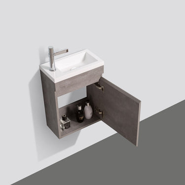Piccolo 400 Grey Ash Wall Hung Vanity By Indulge® - Acqua Bathrooms