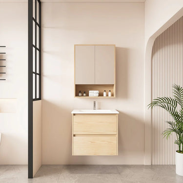 Mercio | 600mm Hera Wall-Hung Vanity - Tas Oak