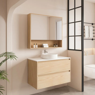 Mercio | 900mm Hera Wall-Hung Vanity - Tas Oak