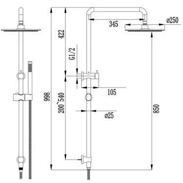 Classic Brushed Nickel Multifunction Shower Rail Set - Acqua Bathrooms