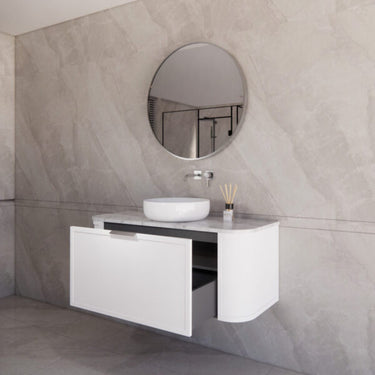 ABS | 1200mm Houston Matt White Curved Wall Hung Vanity