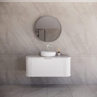 ABS | 1200mm Houston Matt White Curved Wall Hung Vanity