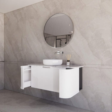 ABS | 1200mm Houston Matt White Curved Wall Hung Vanity