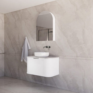 ABS | 900mm Houston Matt White Curved Wall Hung Vanity
