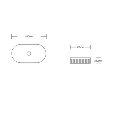 Infinity | Fluted Matte White Oval Above Counter Basin - Acqua Bathrooms
