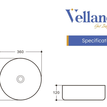 Lucito | 360 Round Above Counter Fluted Basin Gloss White