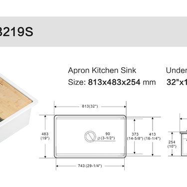Lukka | 813mm Vorona Matte Black Fireclay Inset/Undermount Sink