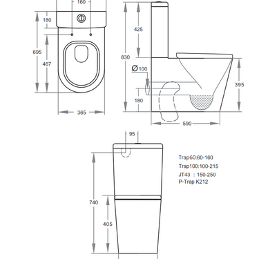 Ceto | Kasey Back to wall toilet wall faced suite Soft Close Seat
