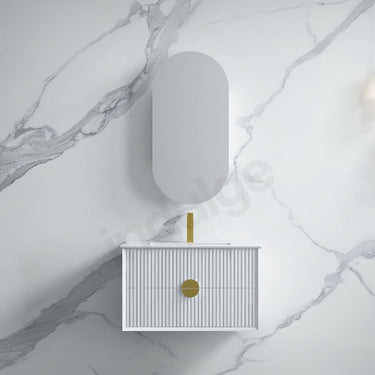 Infinity | Kingo 750 Matte White Fluted Wall Hung Vanity - Acqua Bathrooms