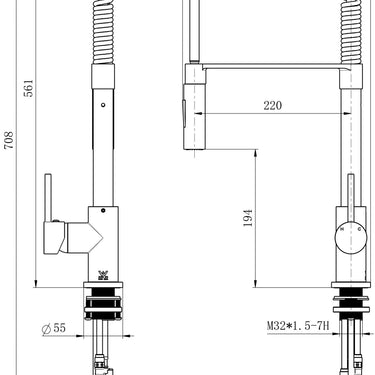 Kasper | Chrome Spring Kitchen Mixer