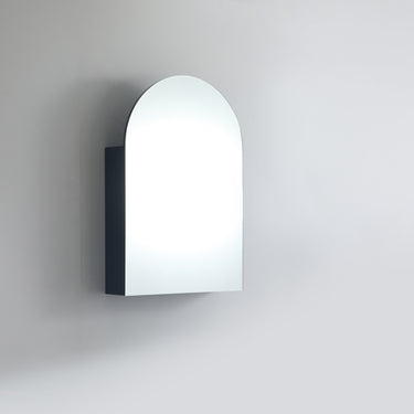 Poseidon | Olivia Arch Matte Black Shaving Cabinet 600x900