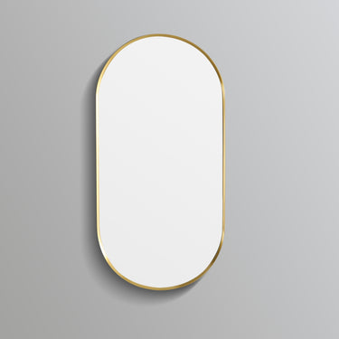 Olivia 600x100 Brushed Gold Framed Oval Mirror