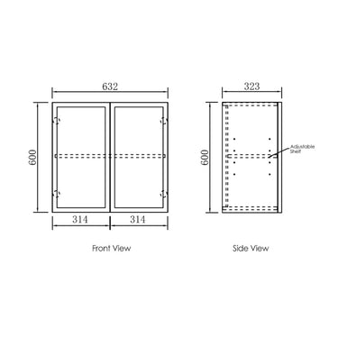 Otti | Hampshire Laundry 630 Black Wall Cabinet