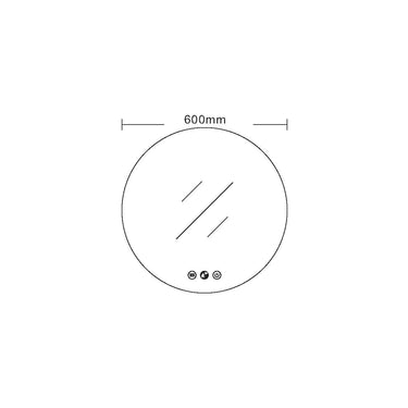 Mercio | 600mm Luna LED Round Mirror