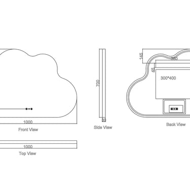 Mercio | Luna 700×1000mm LED Cloud Mirror