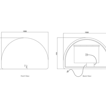 Otti Australia | LED Moonlight Archie 1000x1500 Frameless Tuffi Mirror