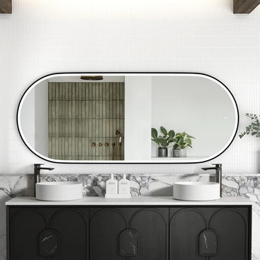 Otti Australia | LED Noosa 1800x750 Black Metal Frame Mirror- Install Horizontal or Vertical