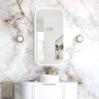 LED Newport 900x450 Frameless Mirror Soft Square