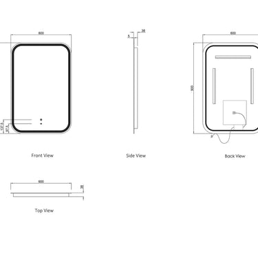Otti Australia | LED Newport 900x600 Frameless Mirror - Install Horizontal or Vertical