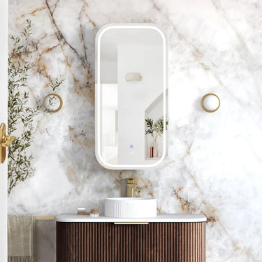 Newport LED 450x900mm Sable Walnut Led Shaving Cabinet