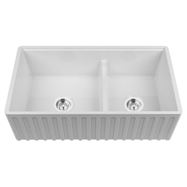 Chambord LEGRANDE Large Single & a Half Bowl Reversible Fireclay Kitchen & Laundry Sink