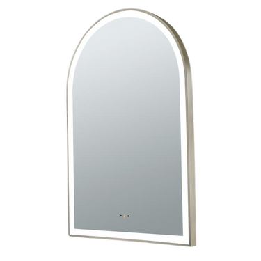 Ceto | Aura 600×900mm Touchless LED Arched Mirror Brushed Nickel