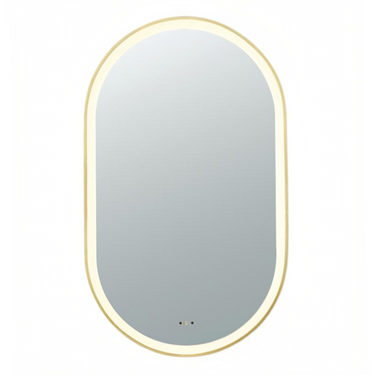 Ceto | Olivia 600×1000mm Touchless LED Oval Mirror Brushed Gold Frame