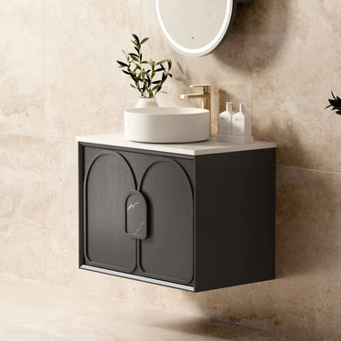 Otti Australia | 750 Laguna Black American Oak Wall Hung Vanity