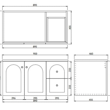 Lukka| 900mm Chester Federation wall hung PVC Cabinet