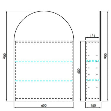 Lukka | Allison Matte White Arch Shaving Cabinets