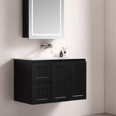 Lukka | Allison Matte Black Arch Shaving Cabinets