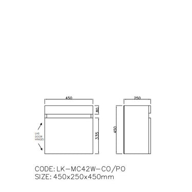 LUKKA | 450mm Coastal Oak Camden Wall Hung Cabinet