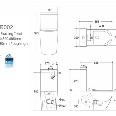 LUKKA | Procida Tornado Rimless Back To Wall Toilet Suite