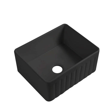 Lukka | 610mm Rocca Matte Black Fine Fireclay Farm House Buttler Sink