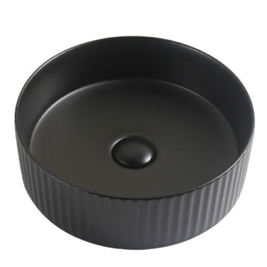 Lucito | 360 Round Above Counter Fluted Basin Matte Black