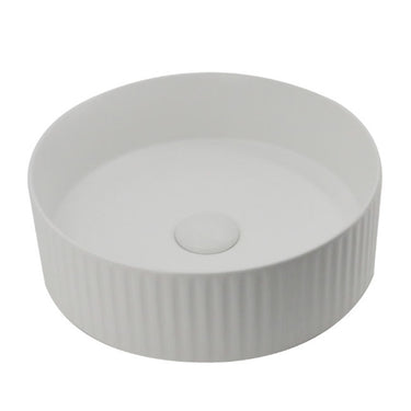 Lucito | 360 Round Above Counter Fluted Basin Matte White