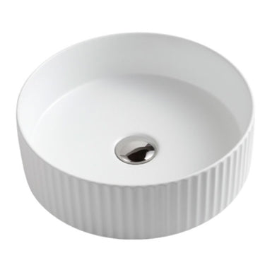 Lucito | 360 Round Above Counter Fluted Basin Gloss White